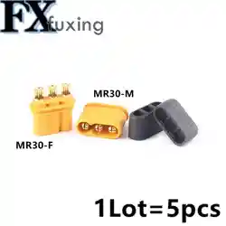 5Pcs MR30 Male Female Connector Plug With Sheath For RC Lipo Battery RC Multicopter Airplane MR30-FB MR30-M