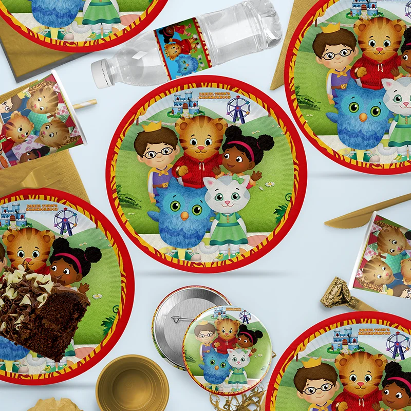 

disney Daniel Tiger's Neighborhood DIY birthday party Disposable Tableware Background Cloth Stickers Cake Decorating Supplies