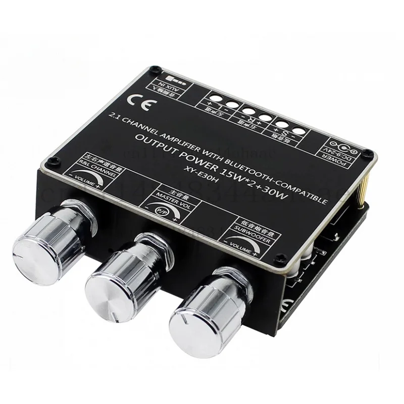 2.1 Channel 2*15W+30W Bluetooth Power Subwoofer Amplifier Board  HiFi Class D Home Theater Audio Stereo Equalizer AUX Amp