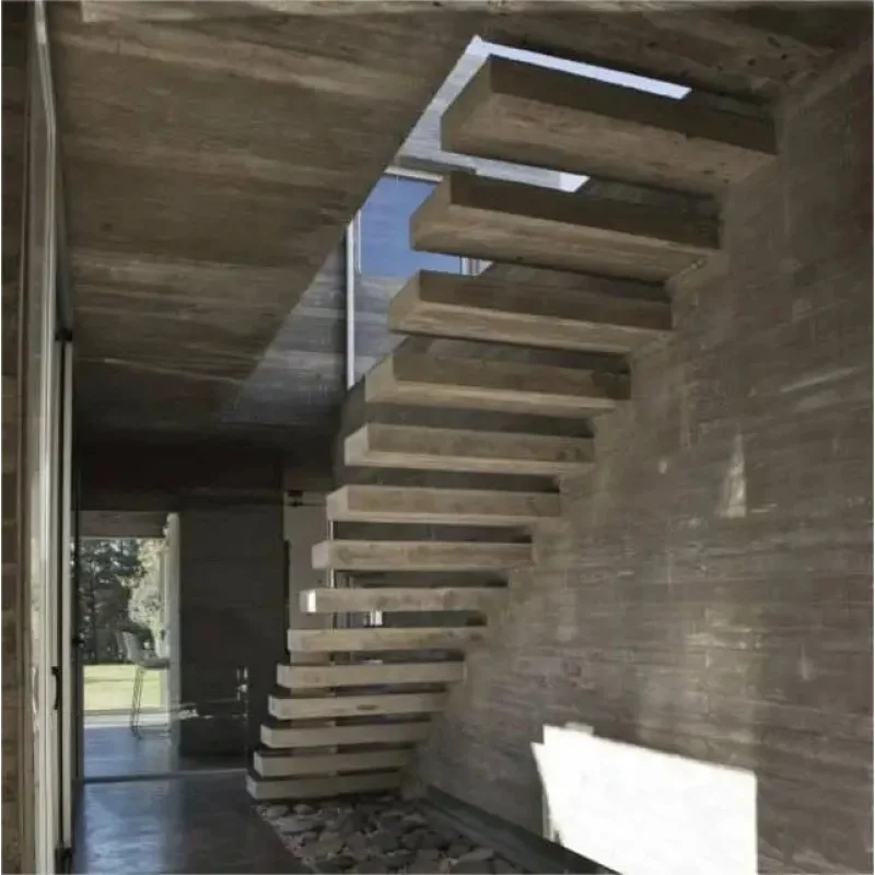 custom.Floating Staircase With Integrated Led Step Lighting Modern Home Custom Architectural Solution