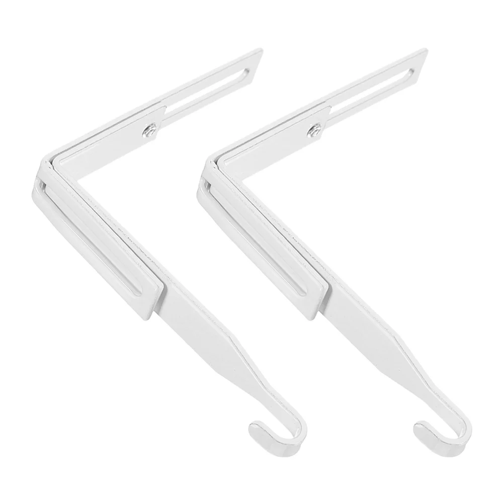 

2 Pcs Hook over Door Hanger Multi-purpose Hooks Household Adjustable Kitchen Overdoor White