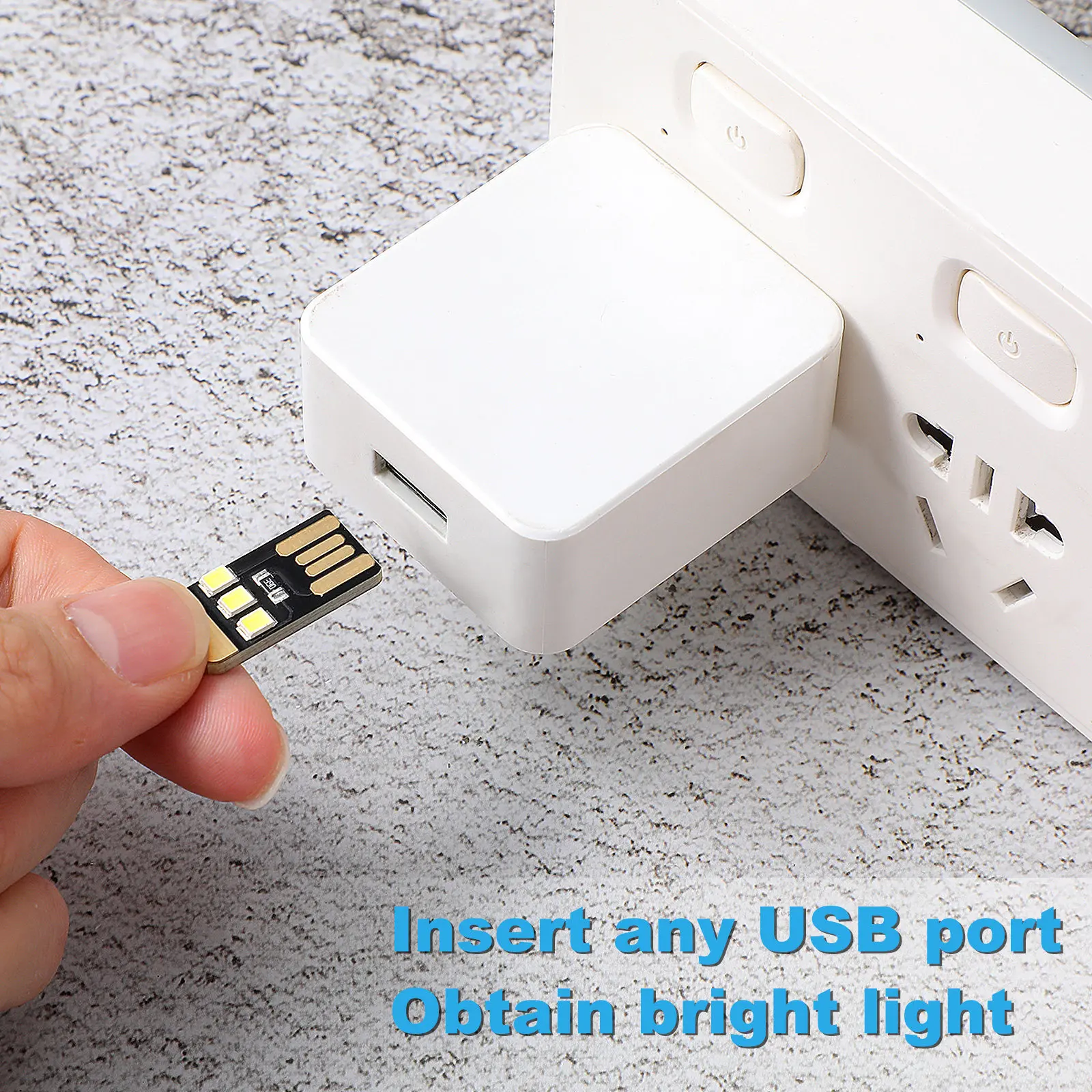 5Pcs Warm White Mini USB LED Light Ultra-Portable Keyboard Reading Lamp Night Light Keychain Lamp for Laptop Pc Emergency Use