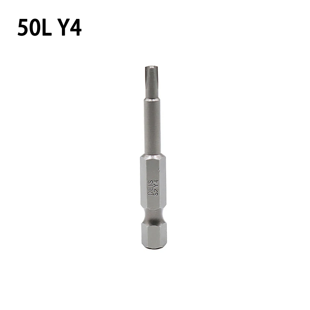 Y Shaped Screwdriver Bits Steel Grey Parts Replacement 6.35mm Hex Accessories For Bike 1 4Inch Hex Shank Practical