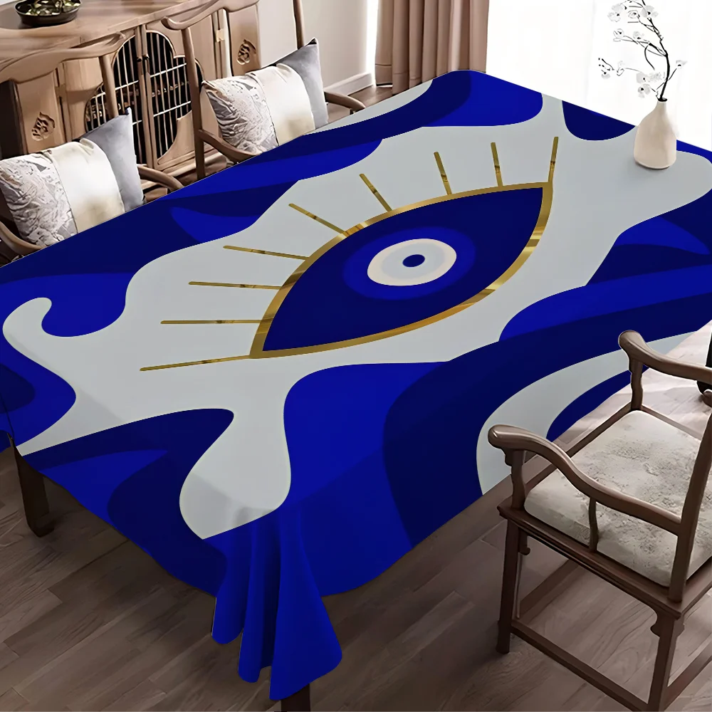 Evil Eye,Eye Of Horus,Nazar Tree Of Life Washable TableCloth For Wedding Party Dining Banquet Decoration Luxuriou Table Table