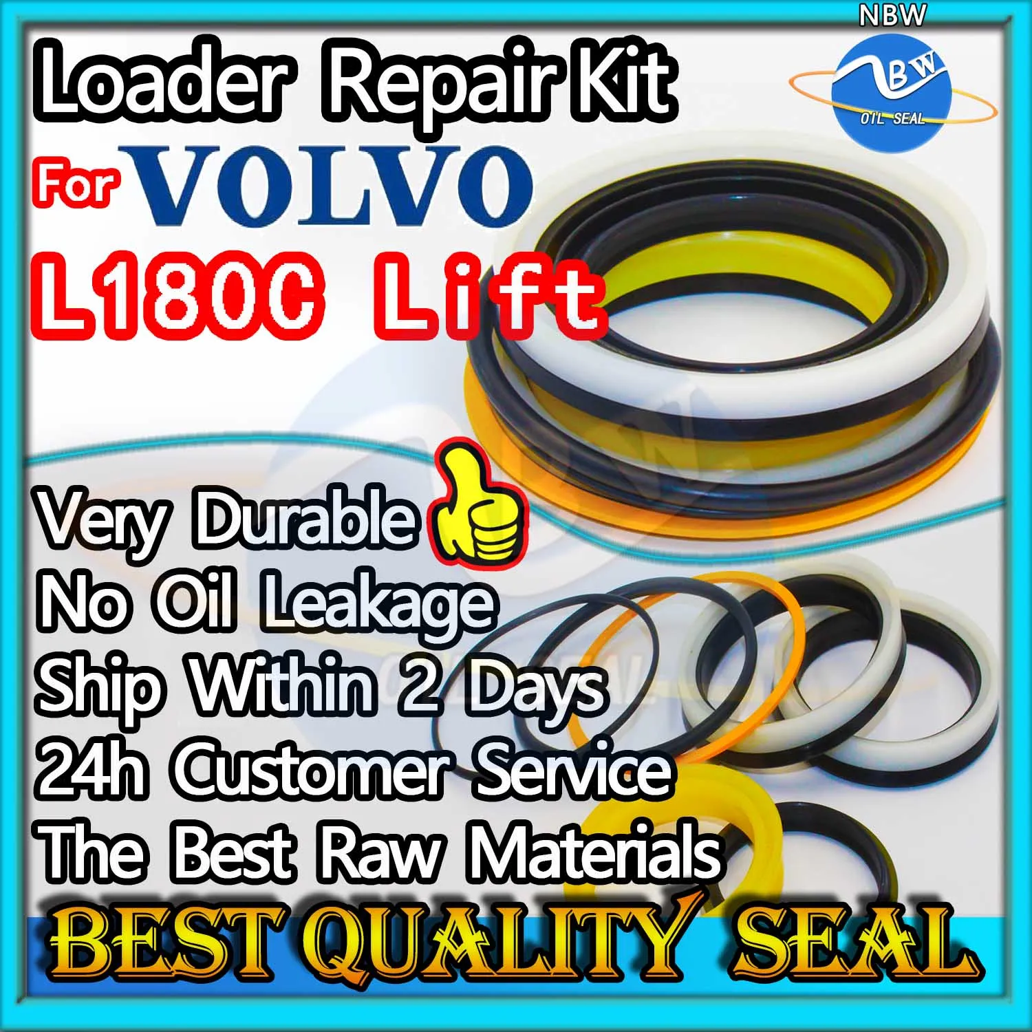 For VOLVO L180C Lift Cylinder Repair Kit VOE11990396 Loader High Quality Oil Seal Nok Washer Skf Service Orginal Quality Tool