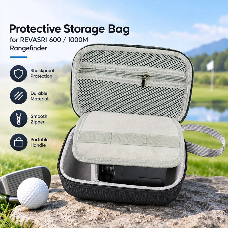 EVA Shockproof Storage Case for REVASRI 600/1000M Laser Rangefinder, Portable Protective Pouch Bag for Hunting Golf Outdoor Work