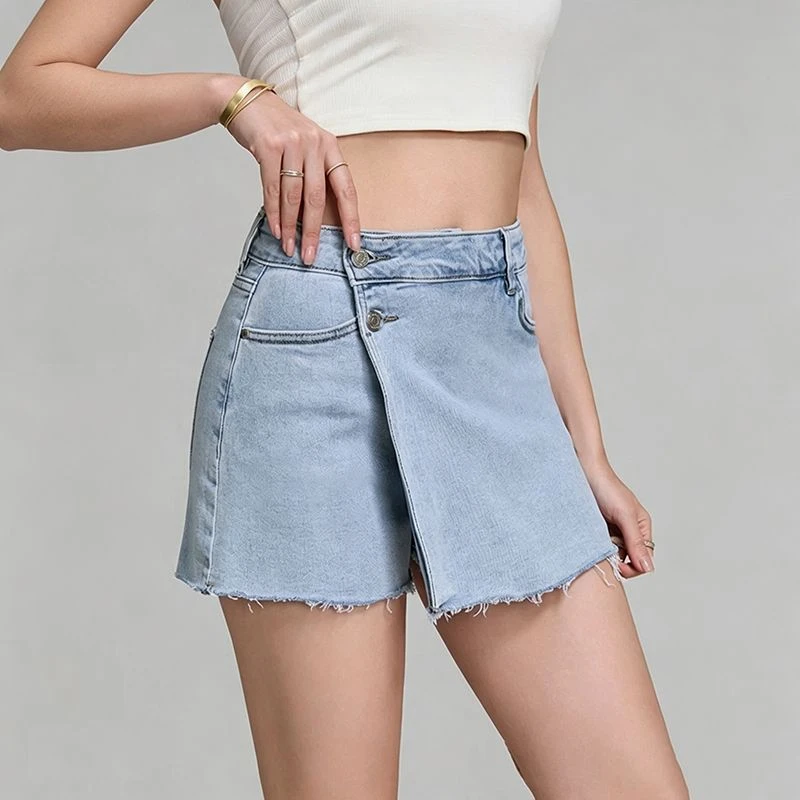 ZHISILAO New Y2k Irregular Mini Denim Skirts Women Vintage Casual High Waist A-line Jeans Skirts Summer 2026