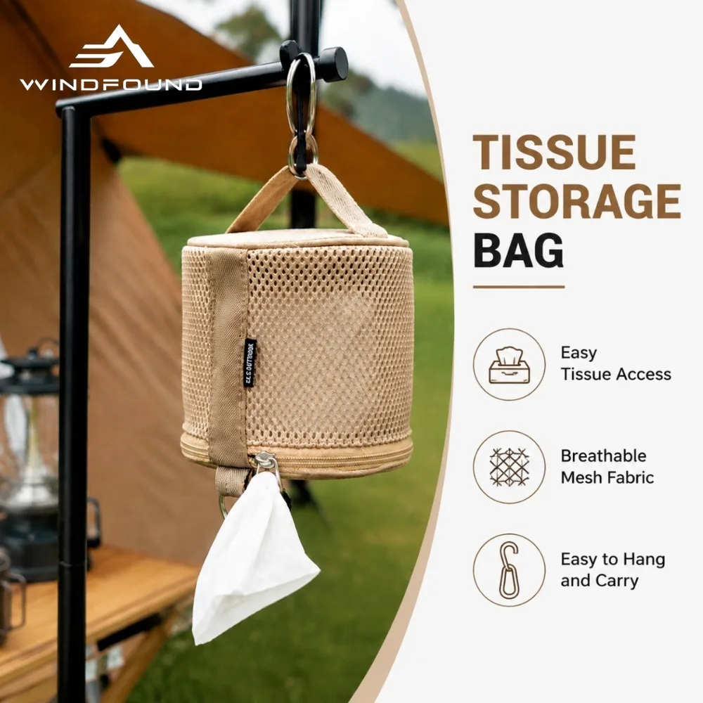Portable Tissue Storage Bag for Outdoor Camping Storage Bag for Household Paper Rolls—an Essential for Both Camping and Home Use
