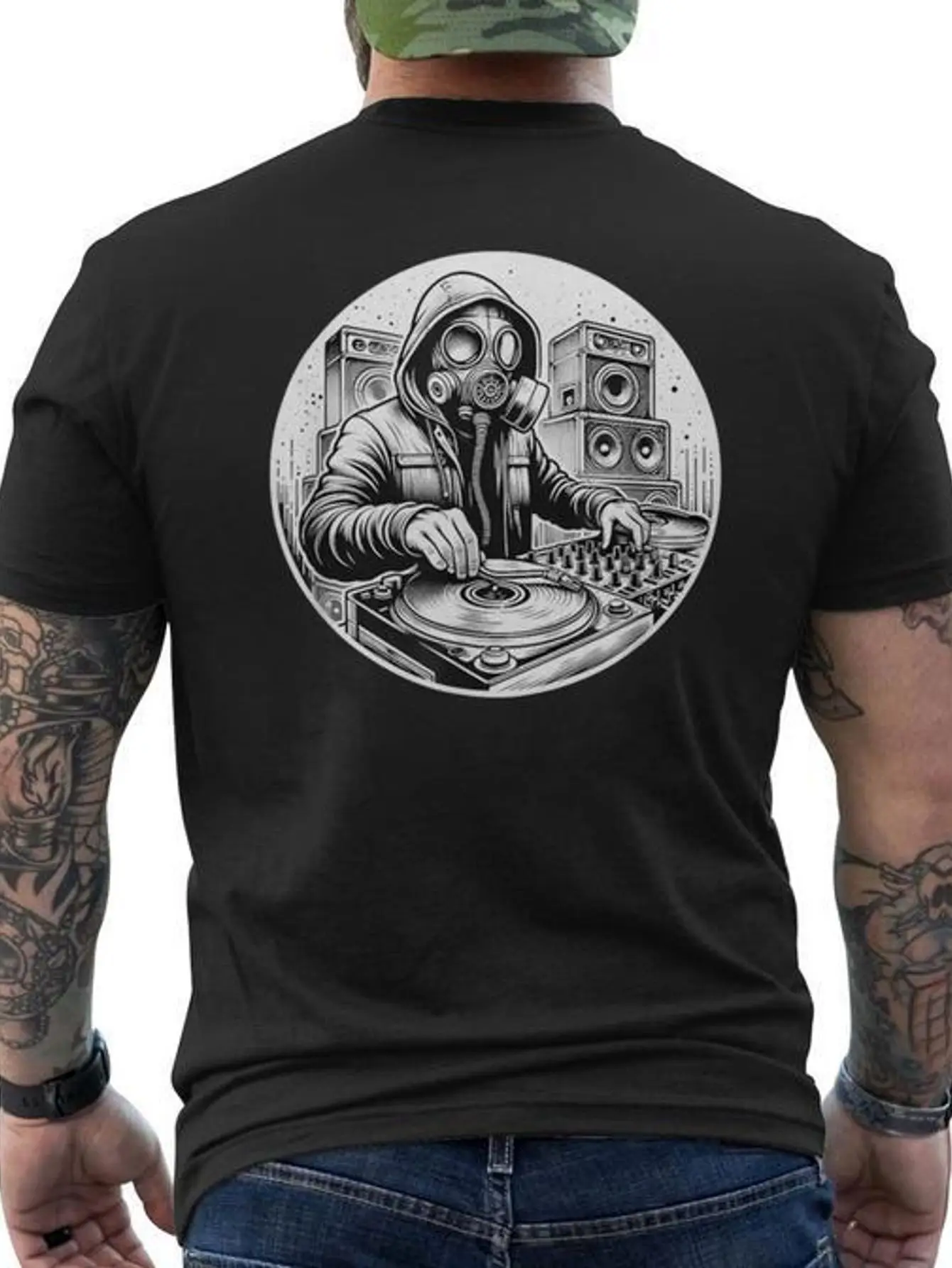 Teknowoundsystem 23 Techno Music Men's T-Shirt with Back Print 100% Cotton Comfortable Fabric Perfect for Just for Yourself