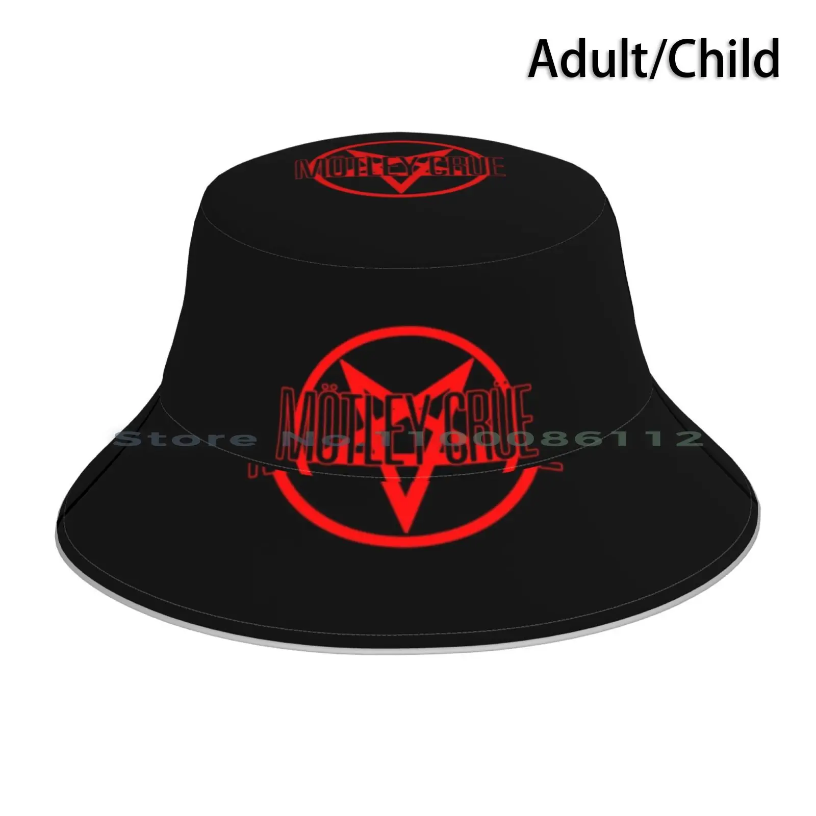 Pentagram Motley.crue-Bucket Hat Sun Cap Music 80s Heavy Metal Vintage Hard Guitar Retro And Roll Bands Glam Metal Classic Hair