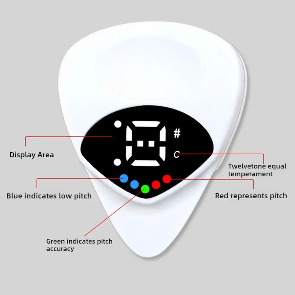 Guitar Picks With Built-In Tuner For Acoustic Electric Real Time Monitoring For Instrument Players With LCD Digital Chromatic