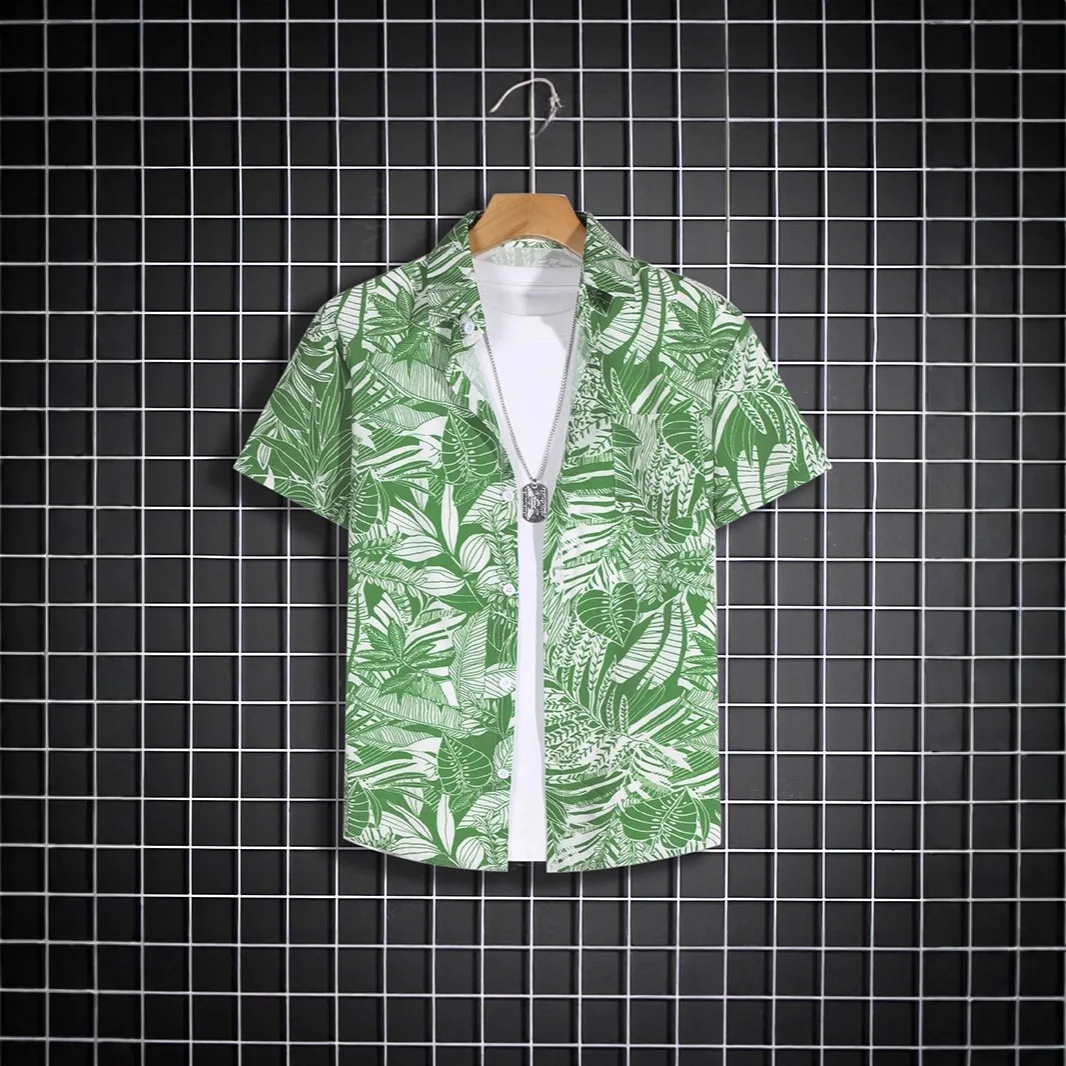 

Cartoon Youthful Funny flower leaf calligraphy 3D Print Men shirt Casual Women Blouse Short Sleeve Summer Flip collar shirts