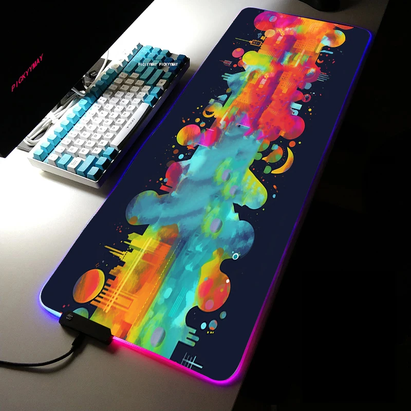 

Color element Large RGB Mouse Pad Gaming Mousepad LED Mouse Mat Gamer Mousepads PC Desk Pads RGB Keyboard Mats XXL 35.4x15.7in