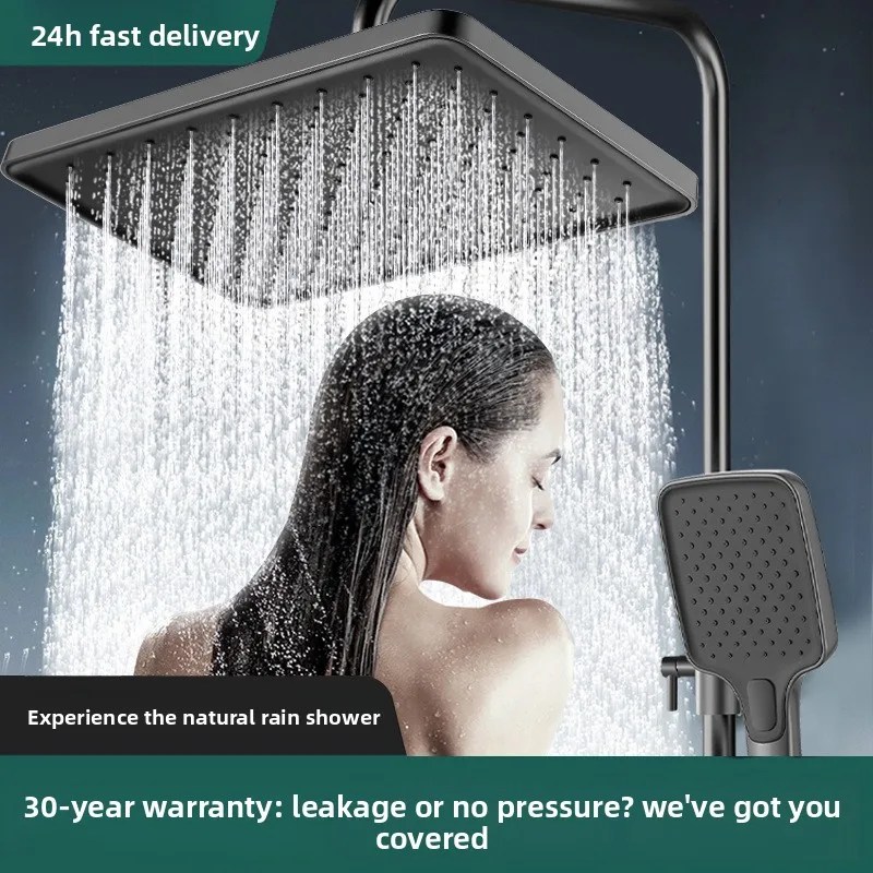 11 Inch Square Rain Shower Head High Pressure Overhead Shower 123 Nozzles Large Top Spray Universal 1/2