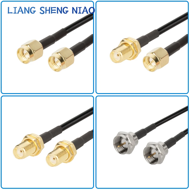 Imagem -05 - Cabo Coaxial f Macho para Sma Macho Fêmea Conector de Ângulo Direito Crimp para Cabo Baixa Perda Entrega Rápida Linha rf Rg174