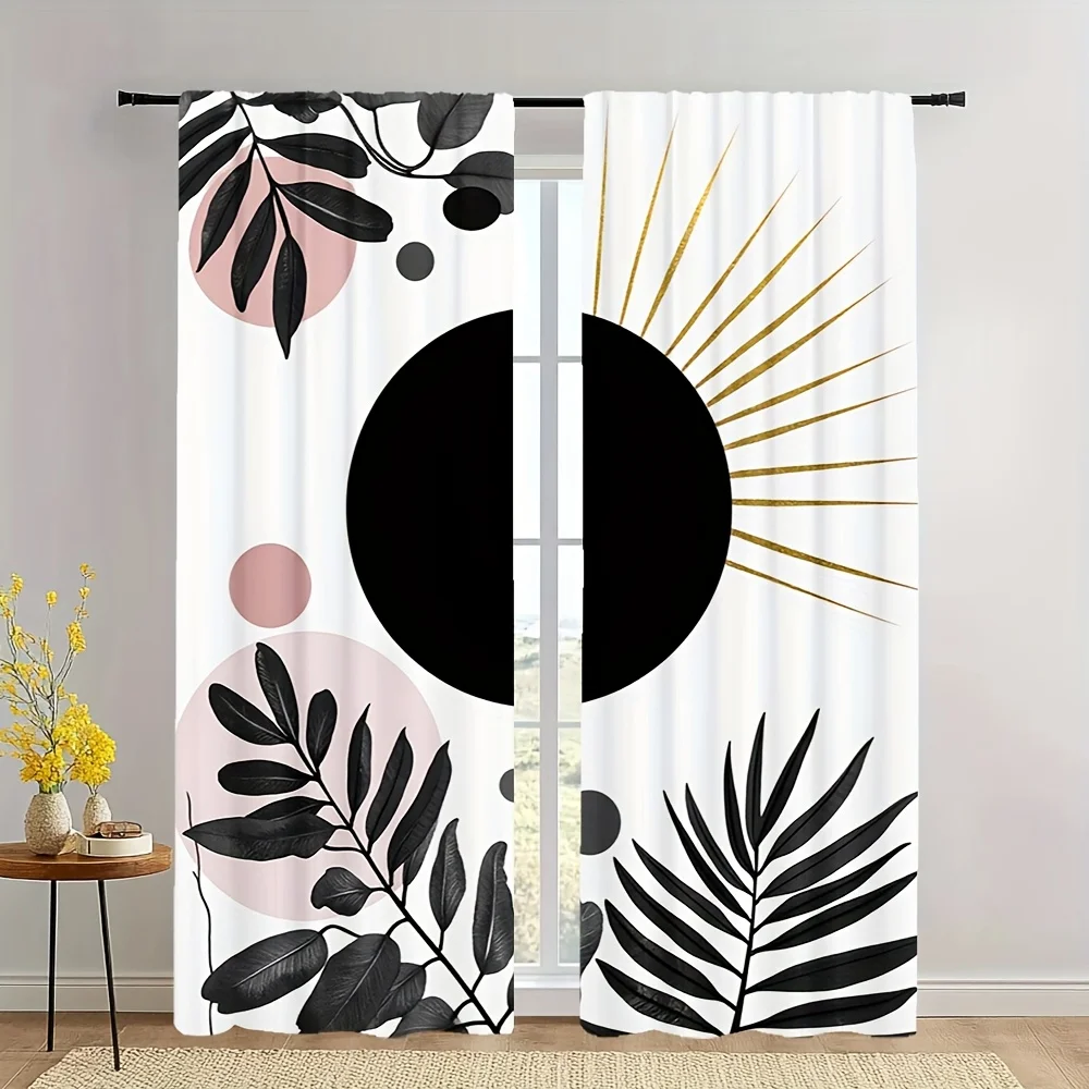 

2 шт. шторы с узором арки в богемном стиле, полиэфирная ткань, можно стирать в машине, подходят для украшения спальни, гостиной