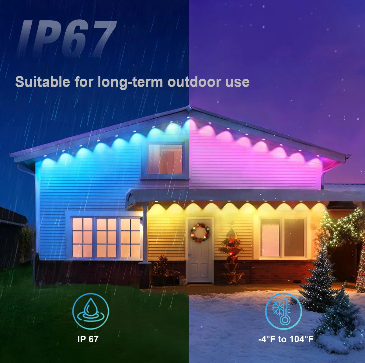 

Wholesale Holiday Atmosphere LED Eave Wall Lamp Night Lights Garden Yard House Lights Outdoor Waterproof with Remote APP Control