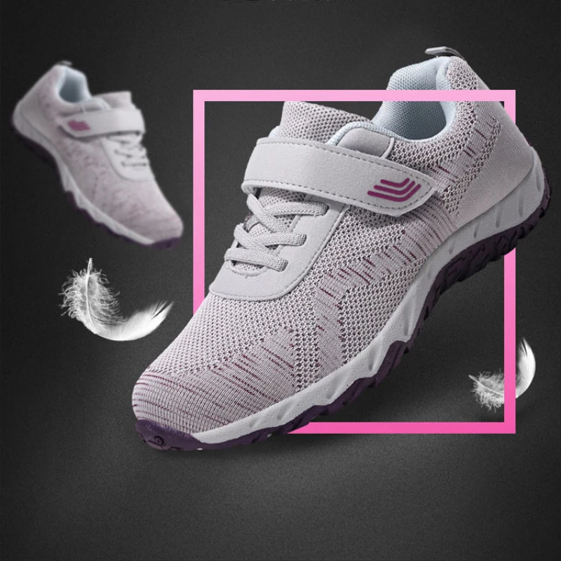 Summer Breathable Women Sneakers Healthy Walking Mary Jane Shoes Sporty Mesh Sport Running Mother Gift Light Flats