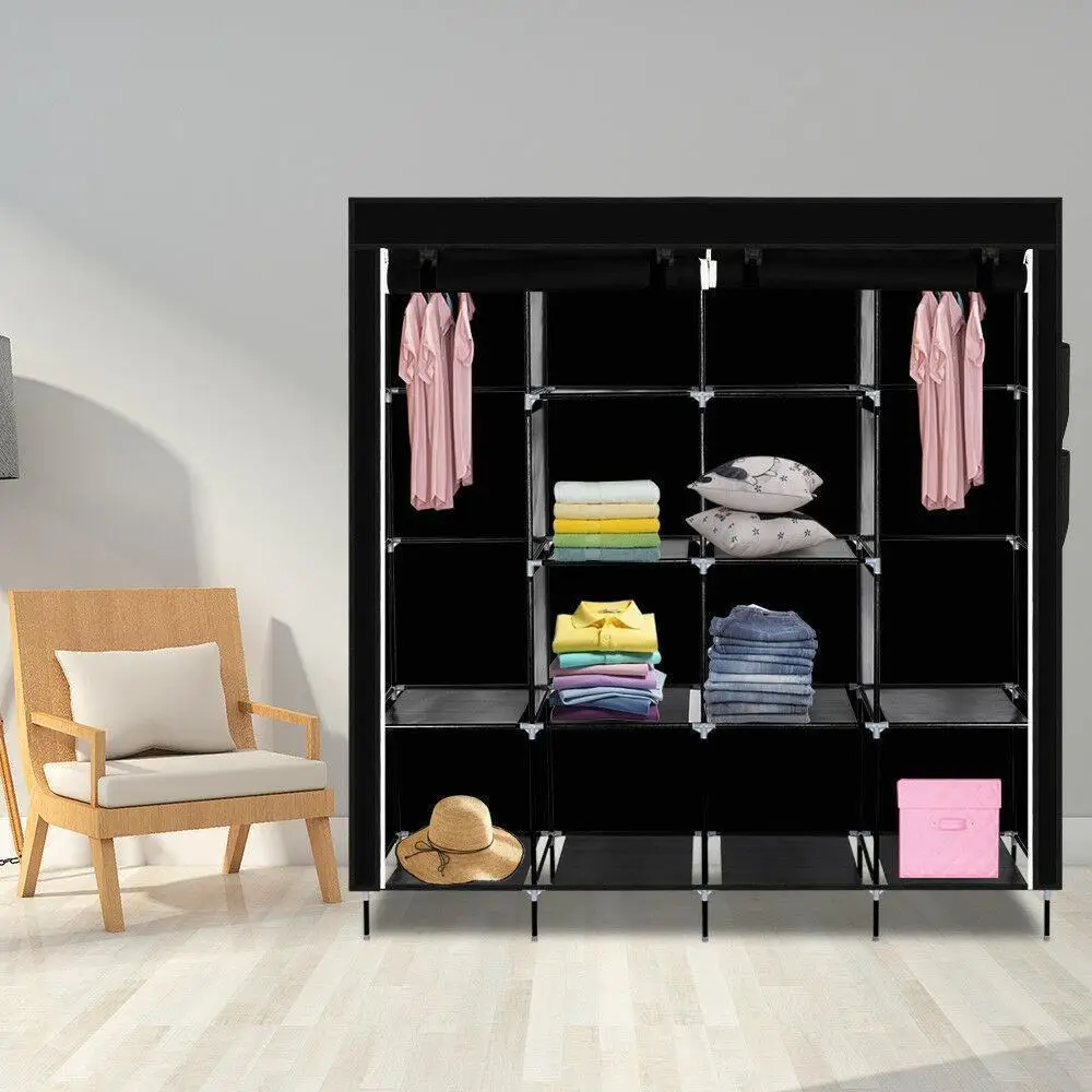 

67" Portable Heavy Duty Clothes Closet Wardrobe Clothes Large Storage Organizer