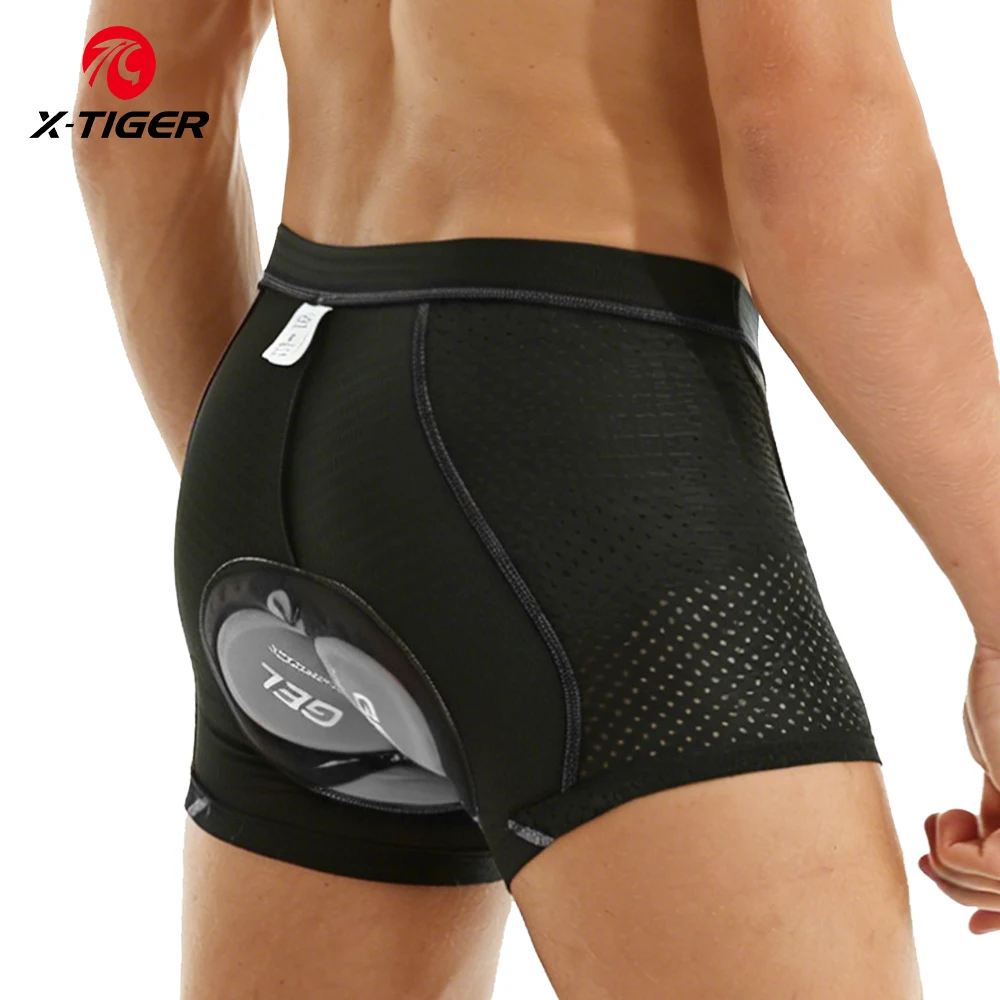X-TIGER Herren-Radsport-Unterwäsche-Shorts, 5D-Gel-Pad, atmungsaktiv, rutschfest, Fahrrad-Shorts, Fahrrad-Unterhose, MTB, Rennrad, Reitshorts, Boxershorts