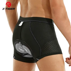 X-TIGER Men Cycling Underwear Shorts 5D Gel Pad Breathable Non-Slip Bike Shorts Bike Underpant MTB Road Bike Riding Shorts Boxer