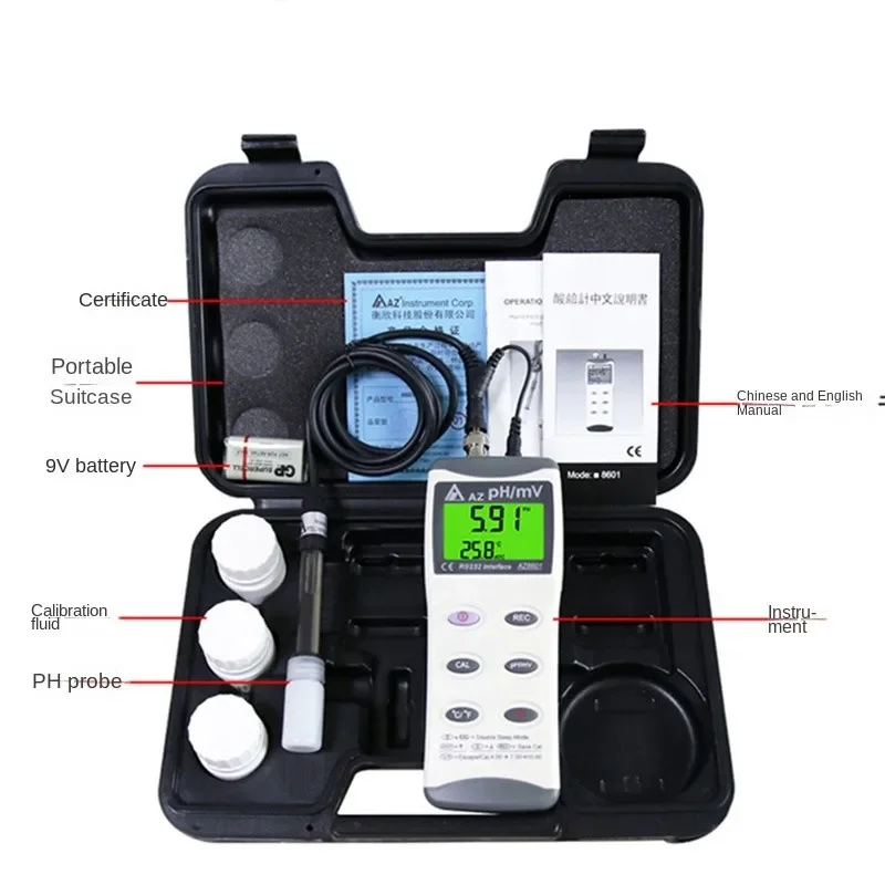 AZ8601 pH meter pH test pen Industrial high-precision aquarium water quality tester PH/ORP Waterproof High Precision Monitor