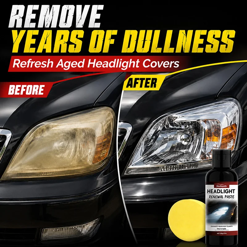 Car Headlight Restoration Paste Automotive Lamp Polish Cleaner For Yellowing Haze Oxidation Scratch Removal Auto Care