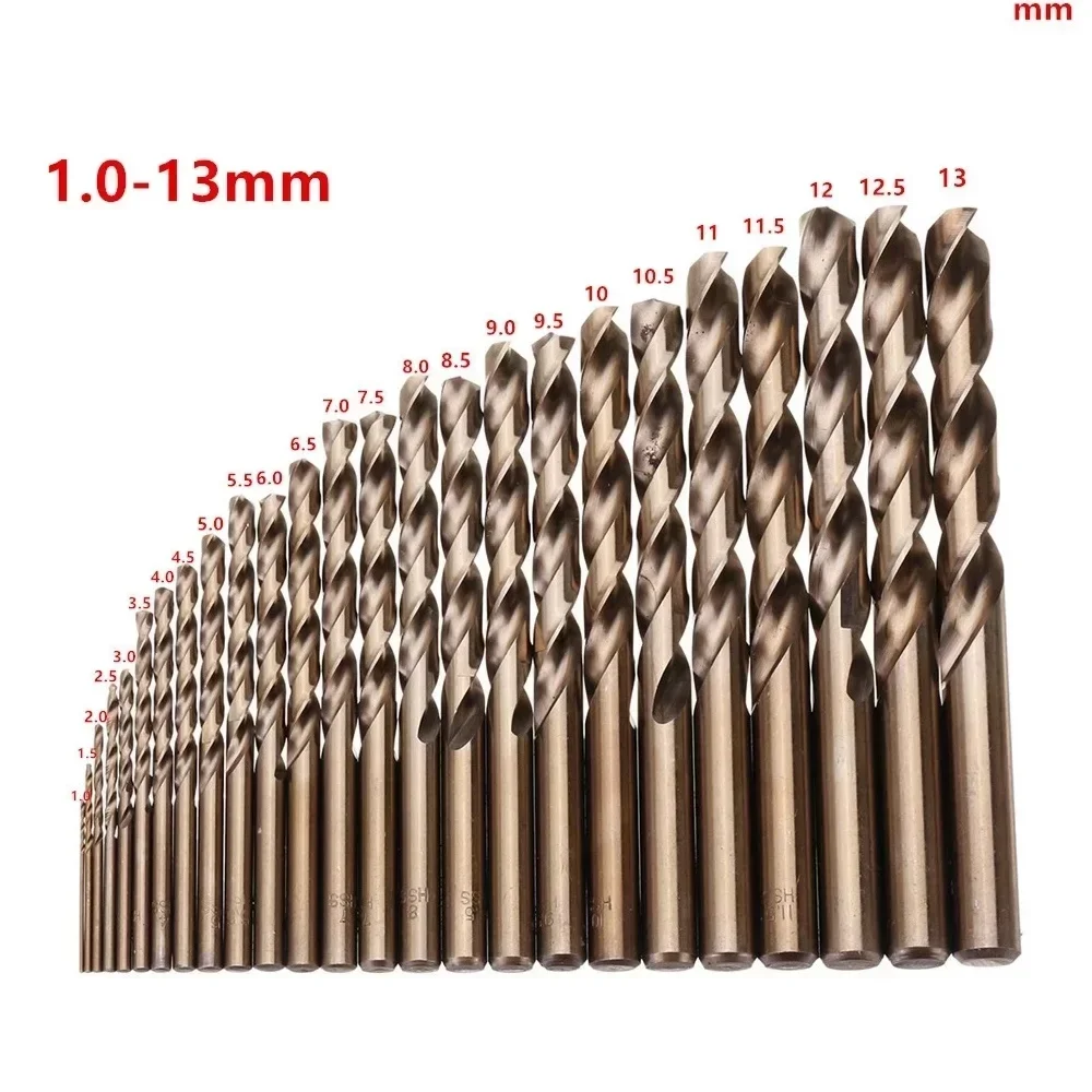 

M35 1mm-13mm Cobalt HSS Drill Straight Shank Round Drill Bit Set Hole Opener Tool For Stainless Steel Woodworking Power Tool
