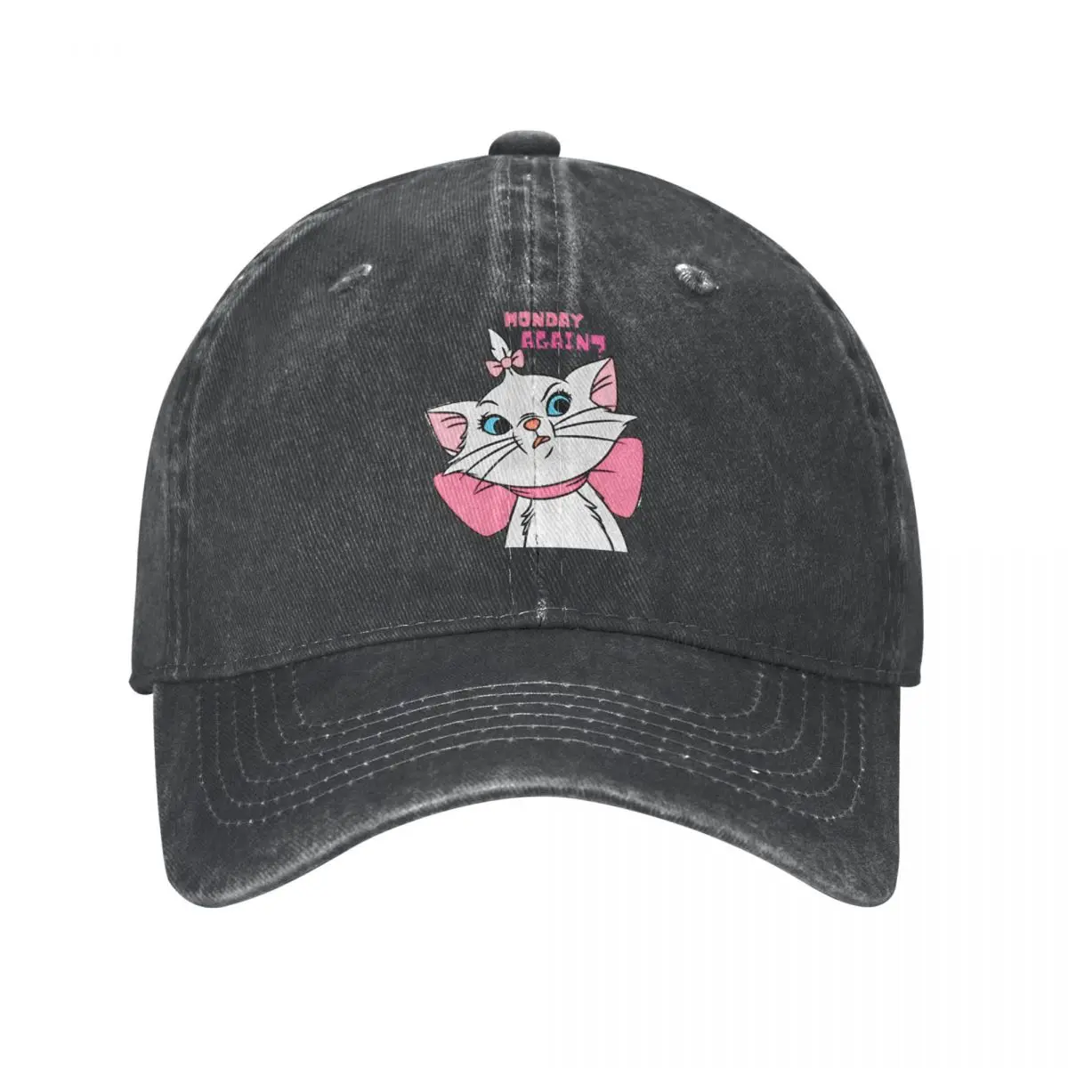 Marie Cat Aristocats Monday Again Men Baseball Caps Cute Distressed Cotton Hats Cap Vintage Outdoor Workouts Fit Snapback Cap