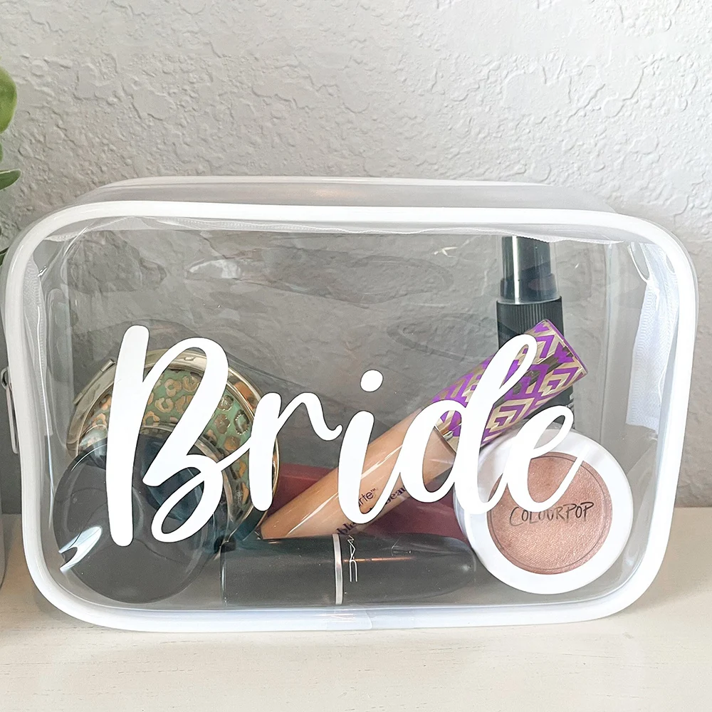 Personalized Clear Makeup Bag Bridesmaid Gift Ideas Large Capacity Travel Cosmetic Bag Bachelorette Party Favors Toiletry Bag