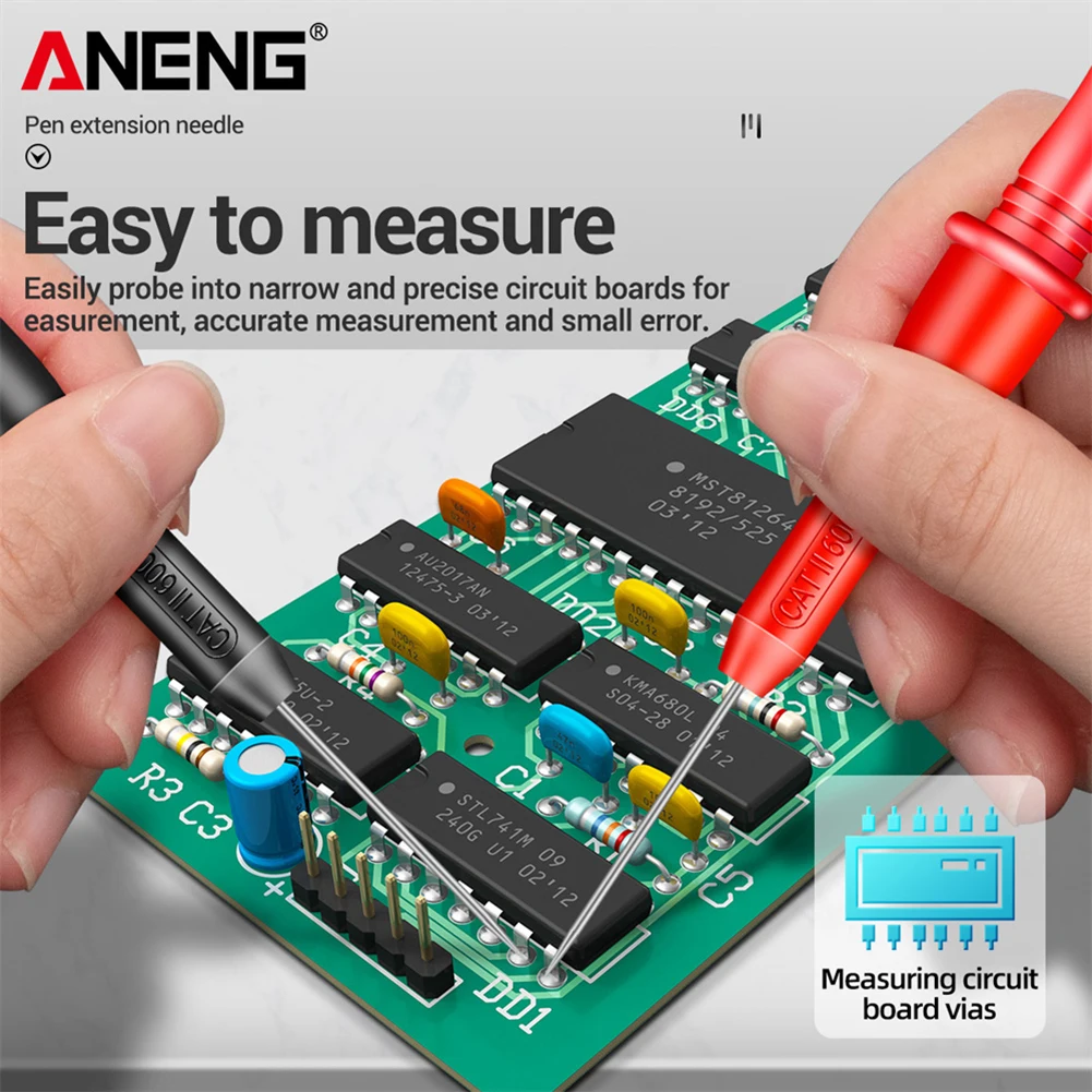 ANENG PT2002 Igła do przekłuwania izolacji 1mm Pin Niezniszcząca sonda testowa multimetru 10A 600V Multimetr sondy Igła