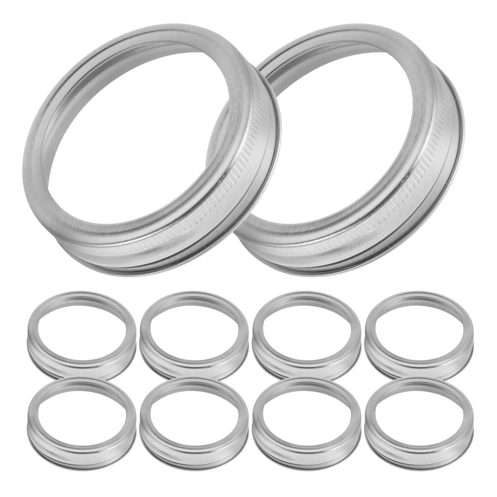 24Pcs Tinplate Wide Mouth Jar Lids Canning Rings Heavy Duty Reusable Metal Bands for Jam Pickles Fruits Candies Beverages Food