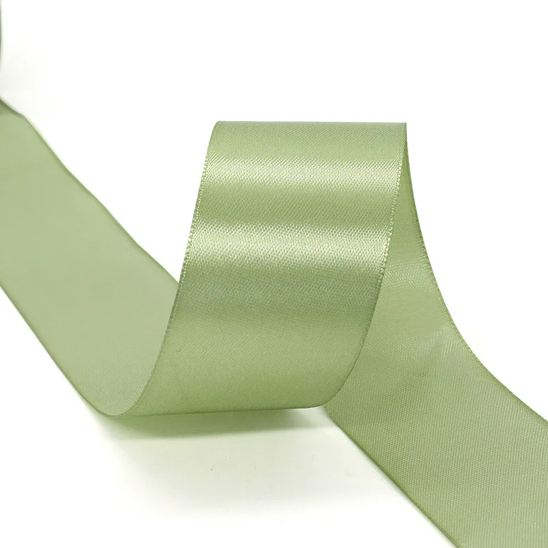 25yards/Roll Satin Ribbons Matcha Green 10/15/20/25/40/50MM For Wedding Christmas Home Decorate Handmade Gift  Wrapping Supplies
