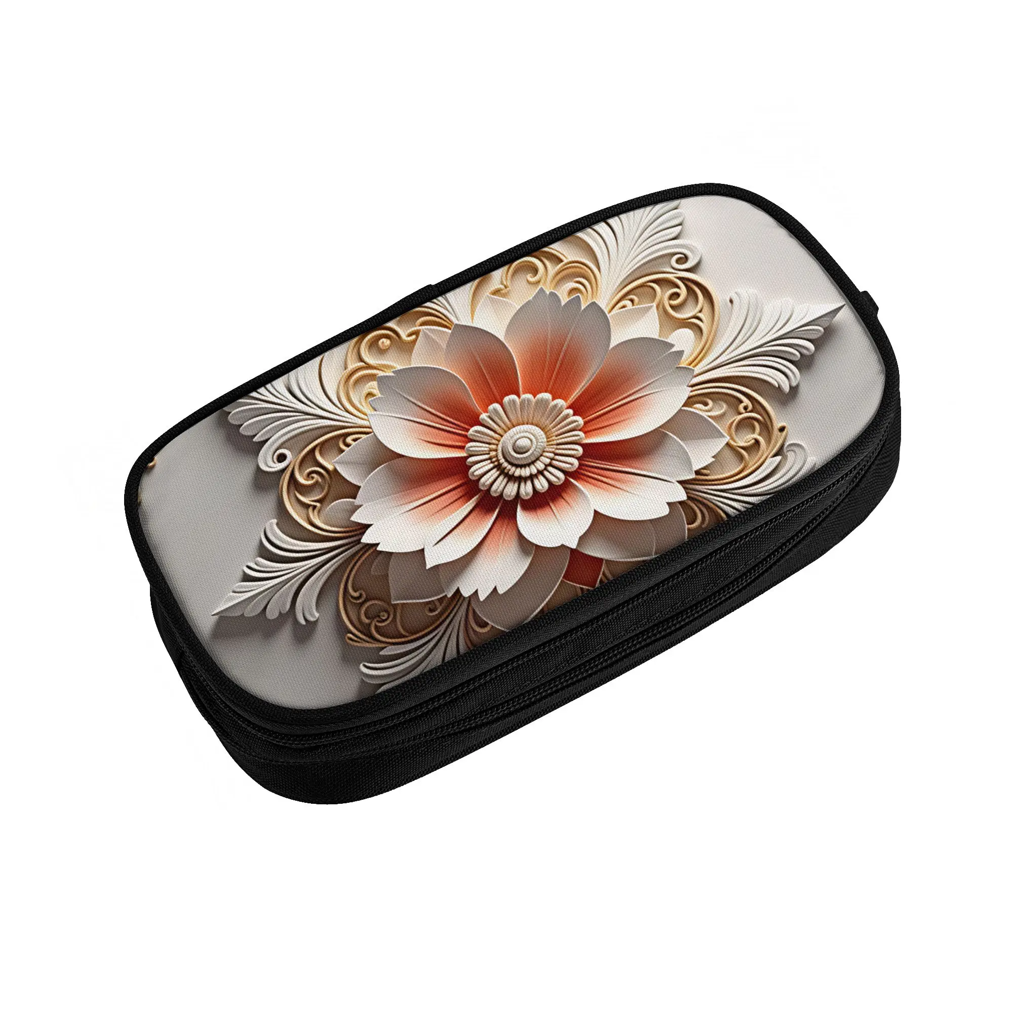 Kawaii Fashion Trend 3D Flowers Pencil Cases for Girl Boy Large Capacity Luxury High 3D Floral Pencil Box School Accessories