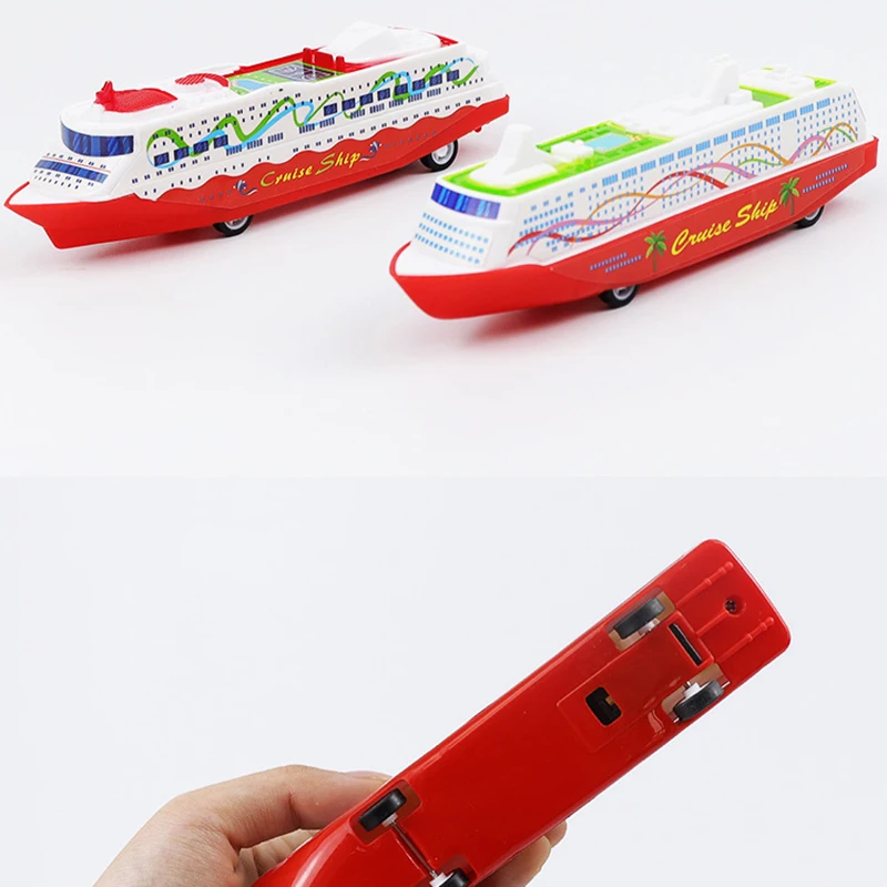 1 pz Cruise Boat Ship Model Collection tirare indietro scorrevole Steamship Gliding Toy regalo per bambini gioco per bambini novità Gag Toys