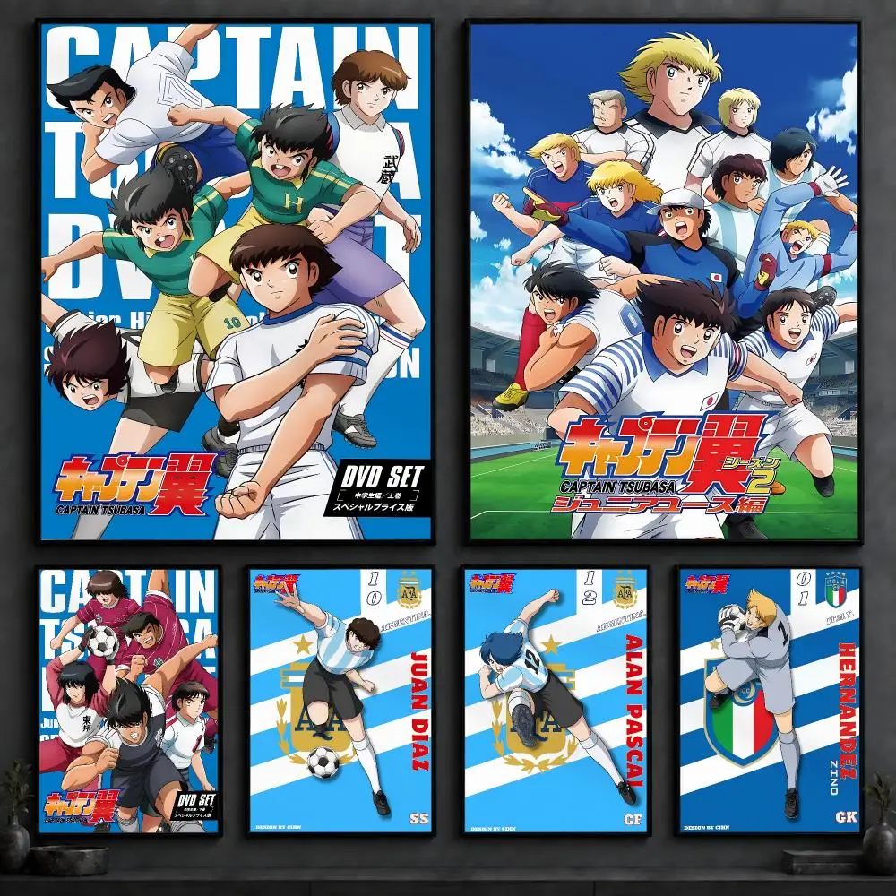 Anime C-Captain TsubasaS Poster Art  Self-Adhesive No Glue Residue Wall Decor for Bedroom Living Room