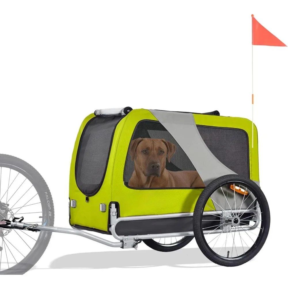 

Premium XL Pet Bike Trailer for Large Dog or Multiple Small Dogs, Up To 100 Lbs,Dog Bicycle Carrier Easy Folding Frame Cart