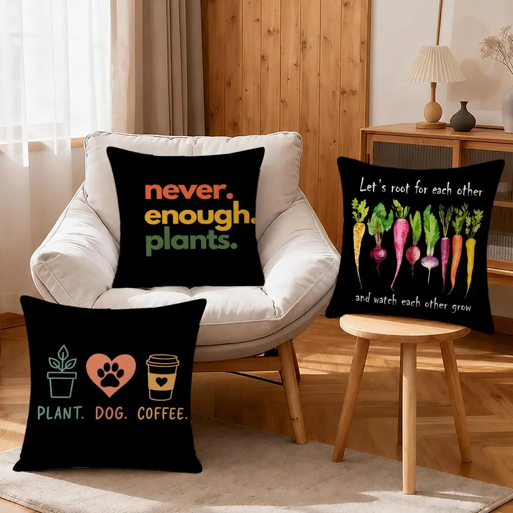 Art Vintage Radish Cushion Cover Linen Anti-Mite Antibacterial Cushion Cover Invisible Zipper Sofa Decor