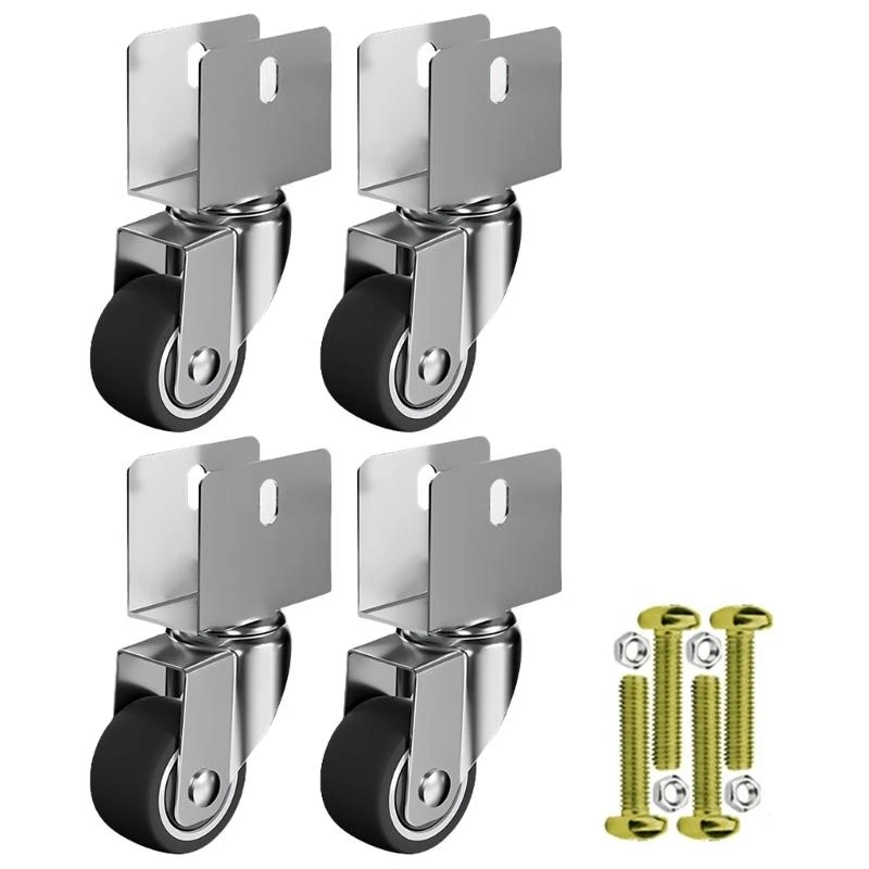 4Pcs 1.25inch Universals Swivels Casters Trolley Wheel Heavy Duty Furniture Wheel Castor for Furniture, Workbenches