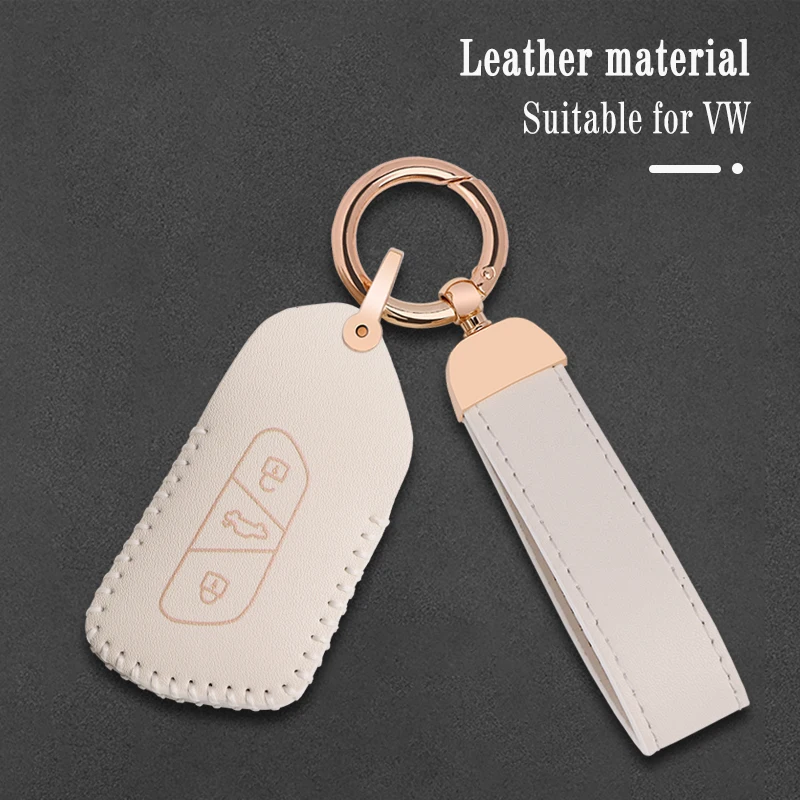 

Leather Car Remote Key Case Cover Fob for VW Volkswagen Golf 8 MK8 2020 For Skoda Octavia For Seat Protector Shell Accessories