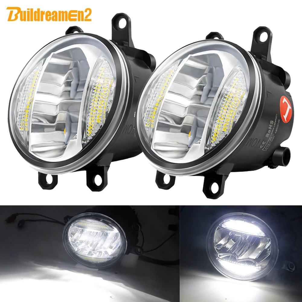 2in1 Car LED Fog Light Assembly + DRL Daytime Running Lamp 12V For Toyota Corolla Tacoma Camry Prius Sienna Tundra Estima Avalon