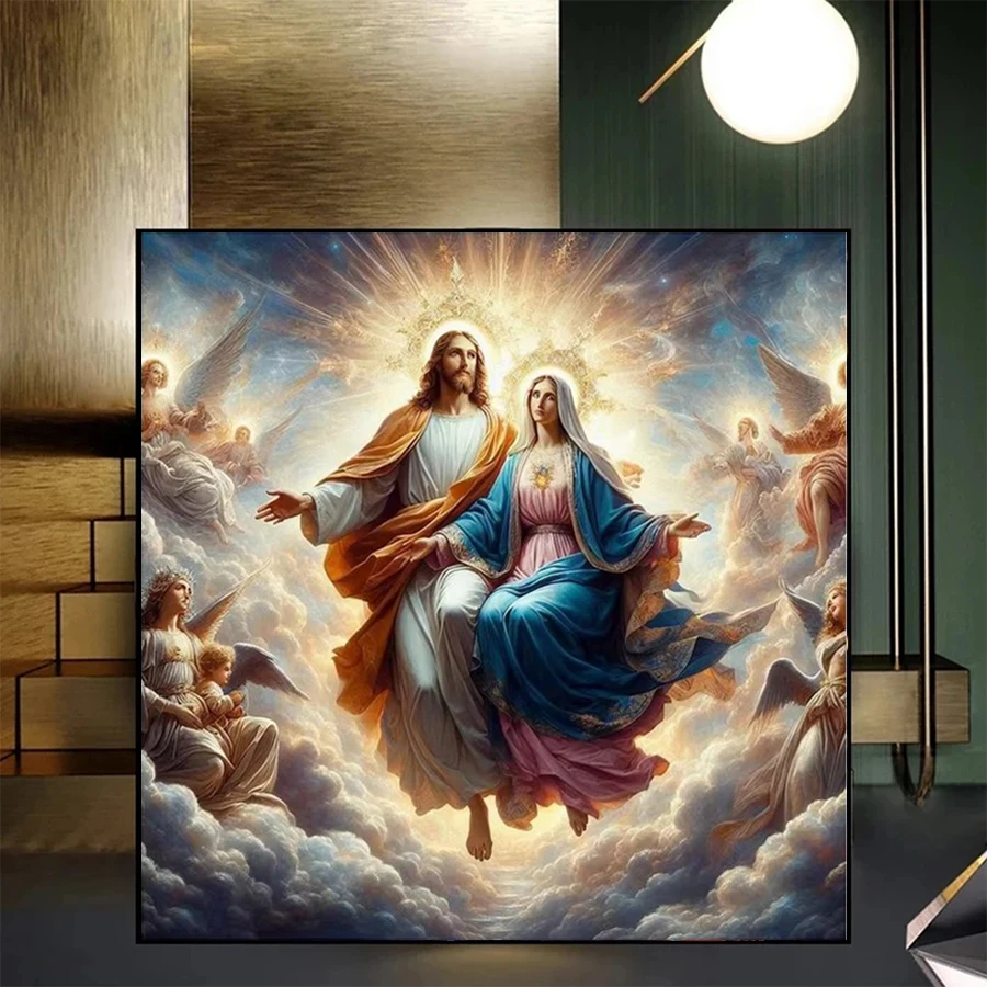 Diamond Embroidery Picture Religion Christ Jesus Holy Mother Angel Diamond Painting Full drill Mosaic Cross Stitch Wall Art