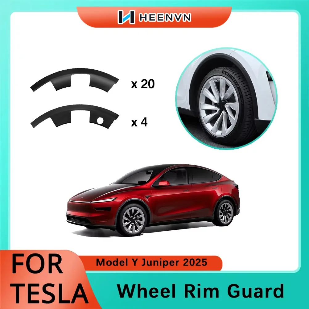 HEENVN For Tesla 20 Inch Wheel Rim Guard Model Y Juniper 2025 ABS Hub Protection Patch Protectors Wheel Guard Cover Accessories