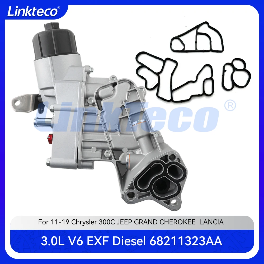 

Корпус фильтра масляного радиатора двигателя подходит для 3,0 л T V6 Diesel EXF EXN для 11-19 3,0 л Chrysler 300C JEEP GRAND CHEROKEE 68211323AA