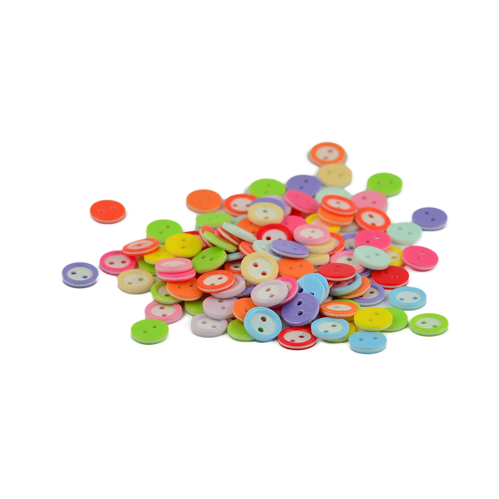 100 قطعة 12 مم من الراتنج للأطفال بأزرار دائرية لصناعة بطاقات الخياطة #6