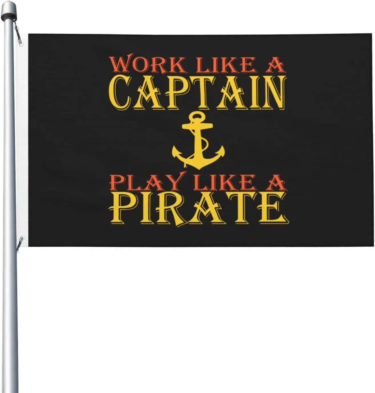 Flagnshow 100% Polyester Work Like A Captain Play Like A Pirate Flag