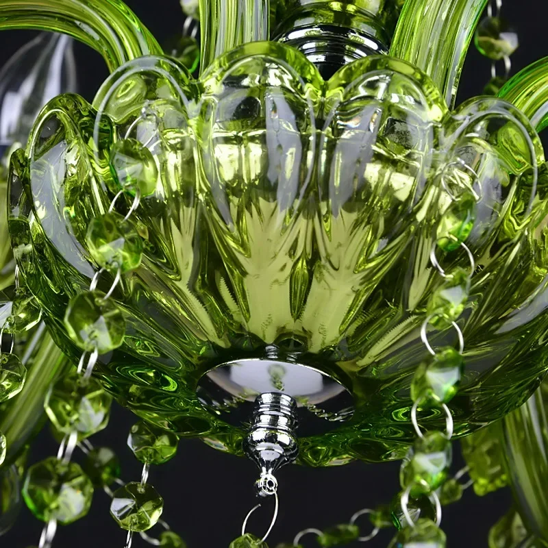 

Creative European Stained Glass Crystal Lights Restaurant Net Cafe Candle Lights Green Clothing Store Manman Coffee Chandelier