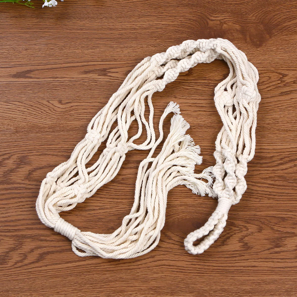 

Cotton Rope Flowerpot Net Bag H Knitting Durable Decor Plant Hanging Basket Garden Use Easy Install Space Saving