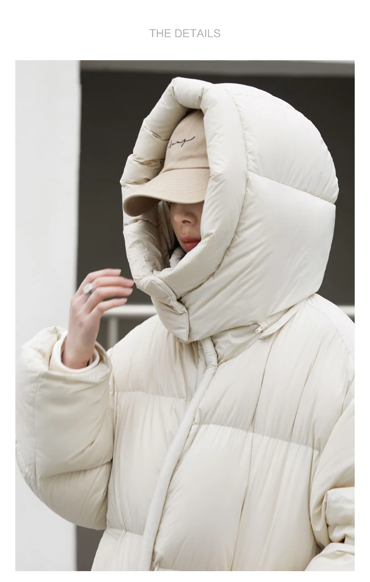 CHIC VEN Women Long Down Coats Hooked Loose New Solid Woman Down Jacket Thick Soft Warm Female Overcoat Autumn Winter 2025