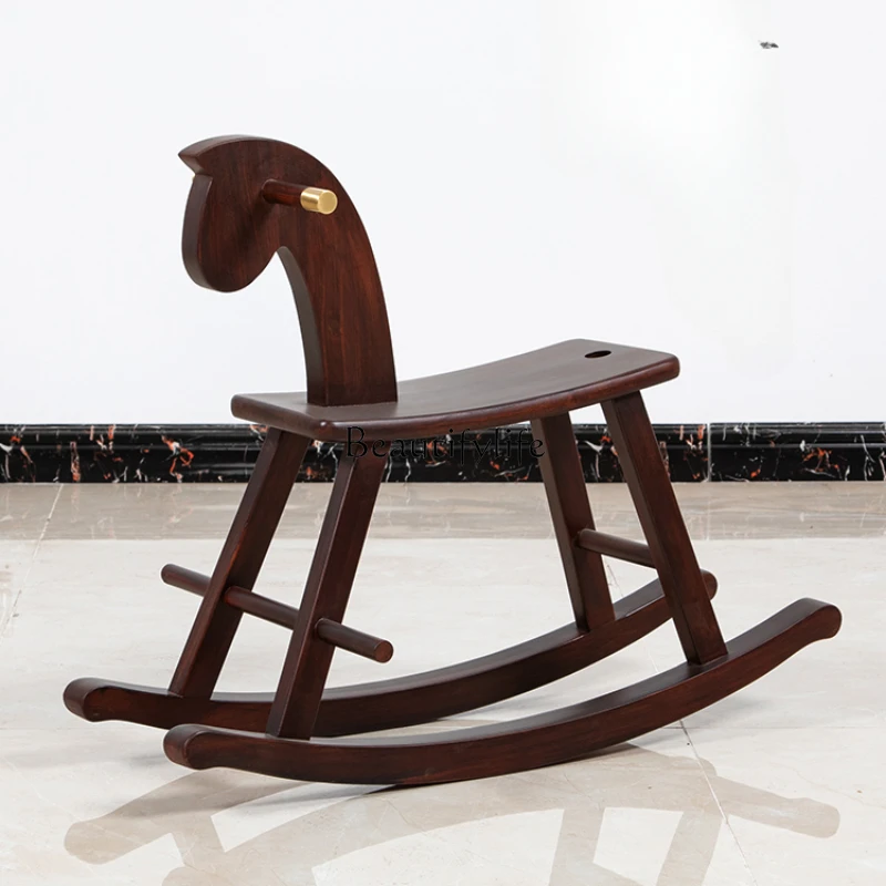 Rosewood Furniture Sandal Wood Rocking Horse Pure Solid Wood Rocking Chair